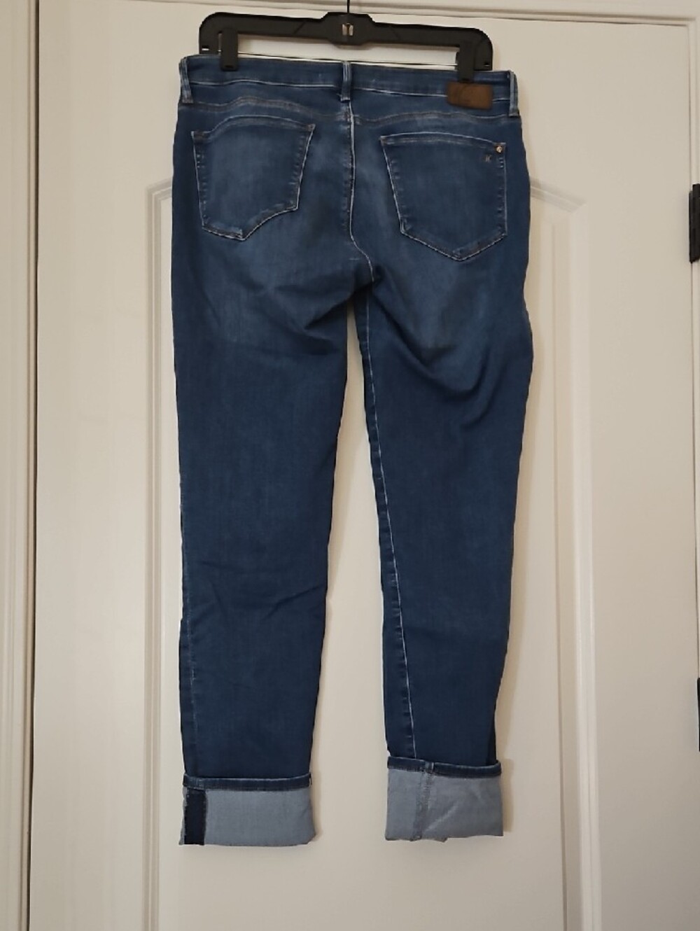 Mavi Boyfriend Jeans in Medium Blue with Cuffed Hem - Picture 2 of 3